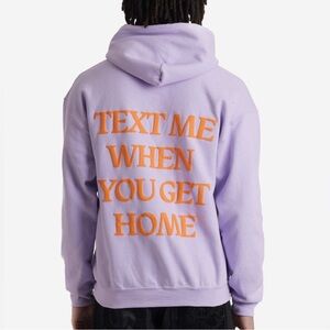 Like New Lonely Ghost text me when you get home hoodie in lavender / orange
